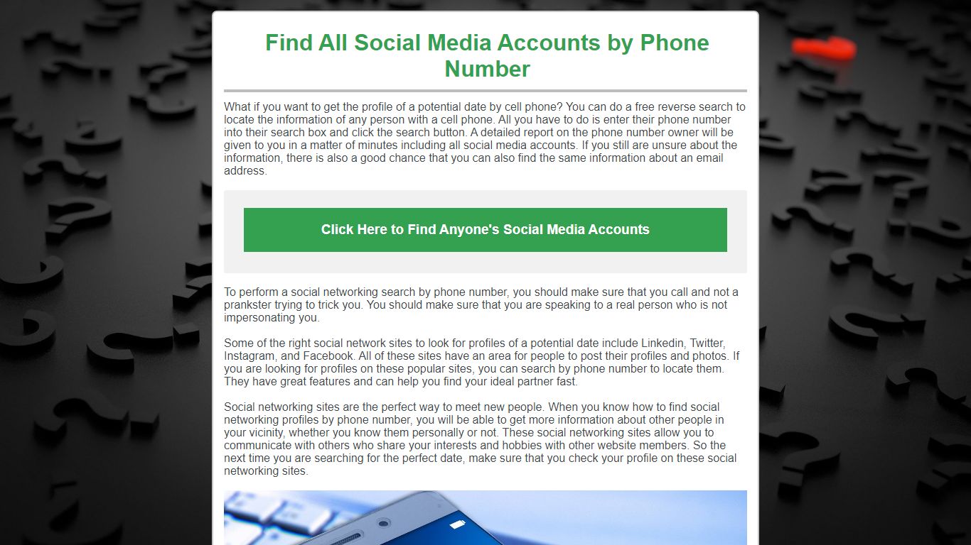 Find All Social Media Accounts by Phone Number - EmailMe Form